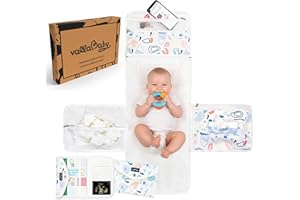 VALLABABY Cambiador Bebe Portatil Portadocumentos Bebé Cambio de Pañal Facil Fuera de Casa Todo Organizado Cartilla Sanitaria Vacunas Ecografias Cosas para Bebes Recien Nacidos Regalo Recien Nacido Niño y Niña