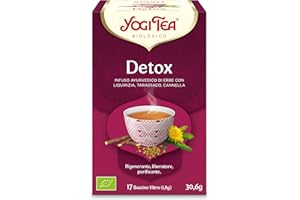 Yogi Tea Detox Bio - Infuso Ayurvedico - Miscela di Liquiriza, Tarassaco, Cannella - Confezione da 6x17 bustine (102 bustine in totale)