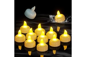 Candele galleggianti a LED, PChero candele senza fiamma impermeabili Lampade a LED galleggianti a pile per Natale, feste di compleanno, bagno, vasca idromassaggio, spa, piscina, stagno [Warm White]