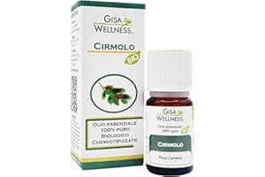 Gisa Wellness, Estratto Naturale di Cirmolo (Pino Cembro), Bio, 100% Puro, Benessere, Respirazione, Energia e Relax, 10 ml, Made in Italy