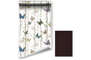 LZH-LP Carta da Parati Stacca e Incolla, 44.5x400CM Floreale a Contatto Carta da parati Autoadesiva per Uccelli Pellicola in Vinile Rimovibile con Toppa