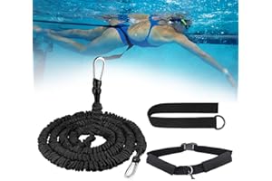 alouweekuky Elastique Nage Piscine Ceinture, 2.5-7.5m Résistance Ceinture de Natation Entraîneur de Natation pour Adultes Réglable Elastique de Nage Convient aux Petites Piscines