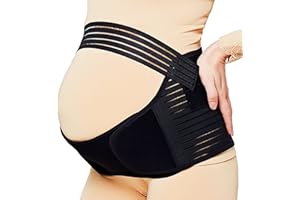 Modloan Pregnancy Support Belt, Black Pregnancy Belt Support Maternity Belt Maternity Support Belt Bands & Support- for Pregnant Women, Birth Preparation, Labour, Relieve Back, Pelvic (Black-XL)