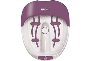 HoMedics Luxury Nail Care Foot Spa, Pediluvio Massaggiatore Piedi con 4 Strice Idromassaggio, Kit per Pedicure, Pietra Pomice, Rulli Massaggianti e Funzione Mantenimento Acqua Calda, Taglia Max: 47
