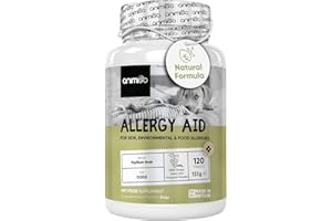 ANIMIGO Dog Allergy Tablets - 120 Tablets - For Itchy Skin, Immunity, Digestion & Seasonal Allergies - Grape Seed & Chicken Flavoured - Dog Allergy Chews Alternative