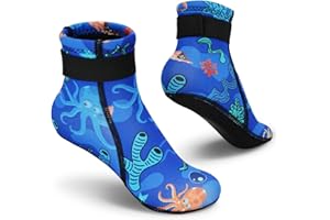 Summshall Enfants Chaussettes Neoprene, 3MM Chaussette de Plongée pour Garçons Filles Surf Snorkel Chaussettes en néoprène