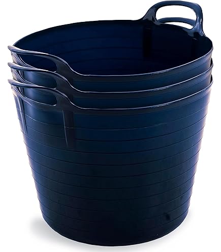 STORM TRADING GROUP 40 Litre Strong Robust Flexi Tubs Sets Of 3 Or 6 Mixed Assorted Colours Flexible Tub Multi Purpose Garden Storage Container Bucket (Set Of 6 (2 X Black, 2 - View #9