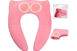 UPGRADE Gimars Riduttore WC per Bambini/Sedile Antiscivolo Portatile per Water Vasino Pieghevole da Viaggio Riutilizzabile per Bambini da Vacanze con Borsa da Trasporto, Rosa