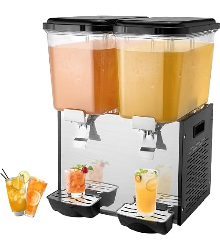 Royal Catering Fontaine à Boisson 3x8L - Distributeur Jus Cocktail - Refroidissement Intégré