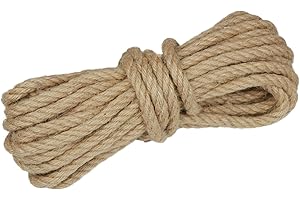 DXRPO Corde en sisal naturel pour arbre à chat - 20 m - 8 mm - Corde à griffer - Accessoire pour chat - Pour la maison, le jardin, le bricolage - Décoration