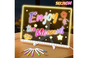 ARVELLA Lavagna Luminosa per Disegnare con Luci LED, Lavagna Promemoria LED con 7 Colori Penna, Regalo Natale Bambina Regalo Creativo Bambino 4 5 6 7 8 9 10 11 12 Anni,30x20cm