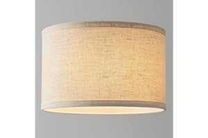 ZEONX 10" (25cm) Beige Linen Drum Lamp Shade – Small Lampshade for Ceiling Lights, Table & Floor Lamps, Compatible with E26 and E27, Easy Fit for Living Room, Bedroom, Office, Kitchen & Hallway