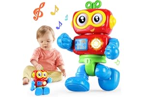 Yerloa Interactivo Robot Juguetes Niños 1 año 2 años, Musical Juguetes con Luces y Sonidos Robot Juguetes Bebes 6-12 Meses Juguete Robot de Actividad Regalos para Bebes Niños 1 2 3años