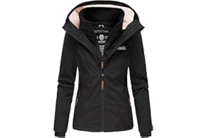 MARIKOO Designer Damen Übergangs Jacke leicht gefüttert Kapuze kurz B659