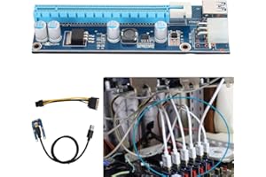 LAZMIN112 Mini PCI-E a PCI Express, adattatore riser extender 16x 4 condensatori a stato solido con interfaccia a 6 pin con cavo di alimentazione SATA per estrazione scheda video compatibile con tutti