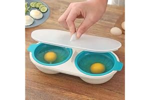 XTAIQD Microwave Egg Poachers,Upgraded Microwave Egg Poacher,Mold Poached Egg Maker for Ovens Breakfast Cooking Kitchen Steamed Poached Egg Gadget,PP Double Cup Egg Cooker Egg.
