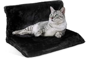 plastific Lit de radiateur en polaire chaude pour chat et chien – Hamac de radiateur solide et durable pour animaux de compagnie avec un cadre amovible solide (noir – Lit de radiateur (45x30x24.5 cm)