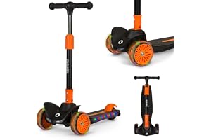 LIONELO Timmy Balanssparkcykel för Barn 3+ år, Trehjulig LED-hjul & Lysande Plattform, Justerbart Styre 64–76 cm, Halkfri Fot