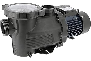 Spid'O SPR 1100 2963 Pompe Filtration Piscine 22M3/h, 1,5CV, grand filtre, Noir