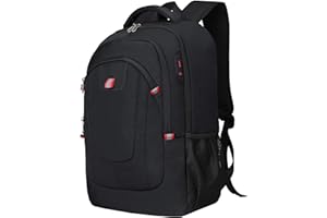 VINBAGGE Wodoszczelny plecak antykradzieżowy na laptopa 17,3", z portem USB, plecak szkolny, duży plecak biznesowy, plecak na notebooka, do pracy, podróży, dla mężczyzn, chłopców, B2-czarny, 33 * 22 * 49cm