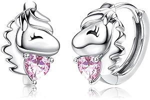 ORAZIO Glücklich Pferd Ohrringe Creolen Sterling Silber 925 für Frauen Mädchen, Baumeln Niedliche Pferde-Ohrringe Creolen Klein für Pferdeliebhaber, Hypoallergen Schmuck Geburtstag Geschenk