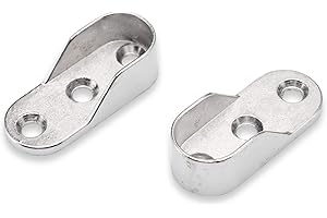 KLAMA 2 Schrankrohrlager für Schrankrohr 15 mm - Kleiderstangen Halterung, Zinkdruckguss vernickelt (Variante 2)