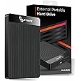 SUHSAI Portable External Hard Drive Type C, 2.5" Pocket Size Hardrive Backup/Storage, 500GB Memory Expansion HDD, Slim Hard Disk Compatible with macbook, PC, Laptop, Desktop, Chromebook (Black)