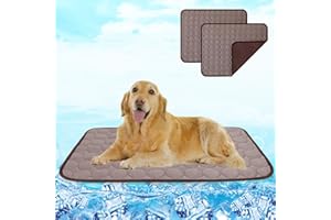 Oslueidy 2PCS Dog Cooling Mat,Reusable Pet Cooling Mat Dog Self Cooling Bed Anti Slip Dogs Cool Mat Pad Pet Cooling Mat Large Non-toxic Dog Cool Mat for Small Medium Large Dogs Cats