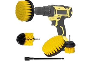 ROIIKETU 4 Piece Drill Brush Attachment Set-Drill Brush Cleaning Brushes Set Power Scrubber Cleaning Kit for Grout Shower Tub Tiles Corners Bathroom and Kitchen Surface (4 Piece)