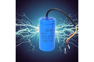 LANTRO JS Condensador 300uF 250v, 50/60Hz Condensador de marcha CD60, Condensador de Marcha Con Conductor de Hilo para compresor de aire motor