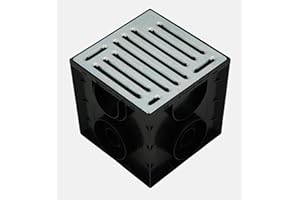 Megaa store Hofablauf mit sifon A15 1,5 Tonnen Entwässerung Gully Hofsinkkasten 250X250x250mm (Stahlrost)