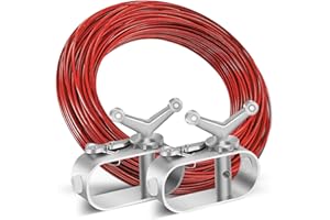 Hukermoon Drahtseil Spanner mit Stahlseil, 3 Stück Spannschloss für Seil Poolabdeckung, Seilspanner für Poolplane, Draht Spannseil für Poolplanen Befestigung Winter Pool Zubehör, Ø 2 mm Länge 40 m (B)