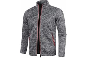 GÉNÉRIQUE Sweat Zippé Homme Veste Sport Vestes en Tricot mi Saison Coupe Vent Running Jacket Col Mao Bombers De Randonnée Survêtement Respirant Aviateur Couleur Unie Blouson Minimaliste Vetements M-5XL