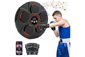 HAPAGTOY Music Boxing Machine, Intelligente Elektronische Boxing Machine wandmontierte mit LED-Licht, Elektronisches Boxmaschine mit Bluetooth mit Boxhandschuhen für den Innenbereich, Kinder/Erwachsene