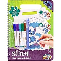 Kit D'activités Stitch Effaçable - Livre De Coloriage Réutilisable + 5 Stylos - Enfant 3 Ans Et +