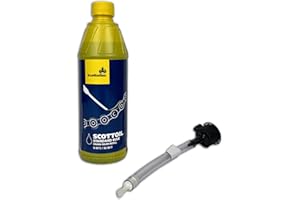 Scottoiler - Scottoil - Huile pour chaîne, lubrification moto, 500ml Bleu avec tube de remplissage