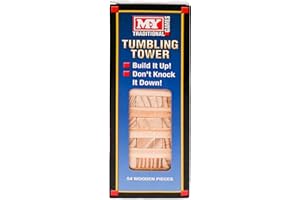 M.Y Traditional Tumbling Tower Game with 48 Wooden Pieces | Family Games | Adults & Kids