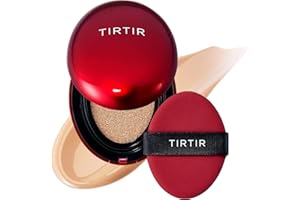 TIRTIR Mask Fit Red Cushion Foundation | Volle Deckkraft, Leicht & Hautnah, Satin Glow Finish | Koreanisches Cushion Make-up, Tattoo-Abdeckung, Aufbauend (0,15 Fl Oz), 22N Shell Beige