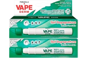 EUROCALI 2x Vape Derm 100% Origine Vegetale Gel Roll On Lenitivo Dopo Puntura Zanzare e Insetti Senza Alcol ne Ammoniaca