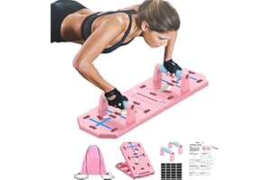 CRETEE Tavola Push Up rosa Tavole pieghevoli per flessioni Fitness Allenamento Treno Palestra Forza muscolare Muscoli Allenamento per uomini Donne