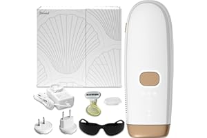 Smad Épilateur Lumière Pulsée, Épilateur IPL pour les Femmes et Hommes, Épilation Laser à Refroidissement Saphir, avec Lunettes de Protection, Rasoir et Adaptateurs