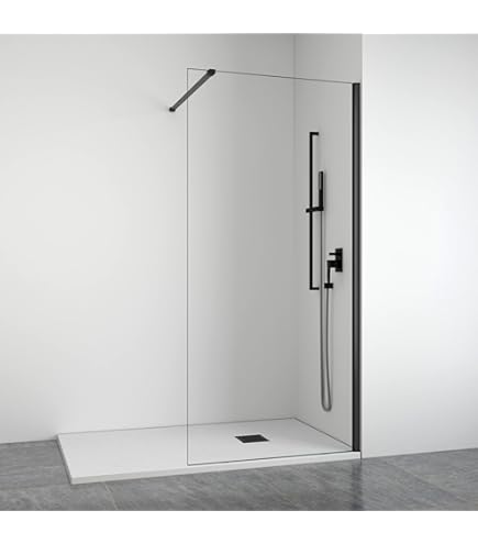 SONNI Paroi De Douche 120 X 200 Cm Walk Avec Stabilisateur Réglable (70-120 Cm