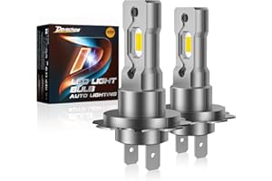 DeveChos H7 LED per Auto 60W: 18000LM 6500K Bianco - Lampadine h7 Sostituzione per Alogena - Abbagliante e Anabbagliante per Fari
