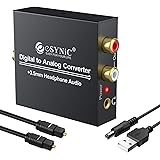 DAC Converter,eSynic Professional Digital to Analog Audio Converter Digital/Toslink to Analog RCA L/R Audio Converter Adapter