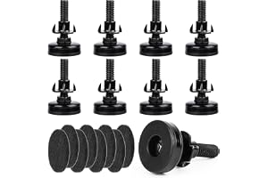RUNEAY Höjdjusterbara fötter 8 set, M10 x 55 mm möbelfötter justerbara rostfria skruvfötter med islagsmuttrar och filt för sk