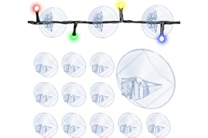 ‎ETOPGO Etopgo Saugnäpfe für Lichterkette, 60 Stück Transparent Saughaken mit Kabel-Schlitz (Ø 35 mm), Saugnapfhalter zur Befestigung von Dekorationen und lichterketten an Fenster, Glas, Fliesen