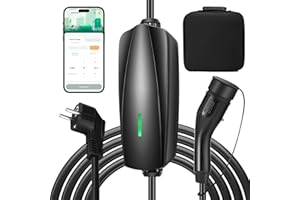 EVJUICION Caricabatteria Auto Elettrico APP contollo 15 metro, Caricabatterie EV Tipo 2 Schuko 8-16A, Caricatore Cavo Ricarica Auto Elettrica ev Charger rapida per veicoli elettrici, con borsa(15M)