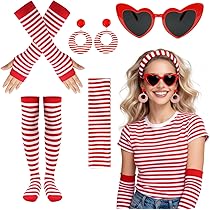Henjunu Keulen carnavalskostuum voor dames, inclusief rode tutu-rok, witte en rode gestreepte sokken, handschoenen, desivi voor rood gezicht, mimo-kostuum voor dames, accessoires voor Keulenkostuum