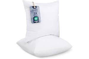 Utopia Bedding Relleno de Cojín 45 x 45 cm (2 Unidades), Fibra Virgen Siliconada, Almohadas de Sofá (Blanco)