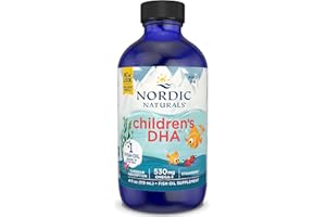 Nordic Naturals, Children's DHA, 530 mg di Omega-3 da Olio di Fegato di Merluzzo, Gusto Fragola, con EPA e DHA, 119 ml, Testato in Laboratorio, Senza Soia, Senza Glutine, Non OGM